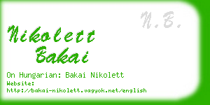 nikolett bakai business card